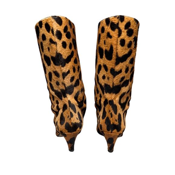 Tamara Mellon Pony Hair Leopard Print Mid-Calf Boots - Picture 3 of 5